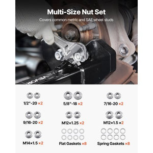 Wheel Bearing Hub Removal Tool Kit, Compatible with All Axle Bolt Hubs 5, 6, 8 Lug Hubs Buster Puller, Universal Wheel Hub Shocker, Wheel Hub Buster Tool with Nuts & Washers for Sedan SUV Truck