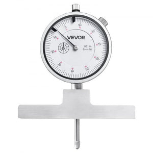 Depth Gauge, Depth Micrometer 0-22 inch Measuring Range, 0.001" Resolution, with 4 Anvils & 6 Standard Rods, Precision Easy to Read Mechanical Tool for Measuring Groove, Step, Hole