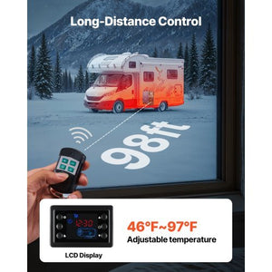Diesel Heater, 8KW, DC 12V/24V, All in One Portable Diesel Air Heater with Remote Control and LCD Screen, Fast Heating Low Noise, 1.3 Gal Fuel Tank for Vehicles, Vans, RVs, Campers, and Trucks