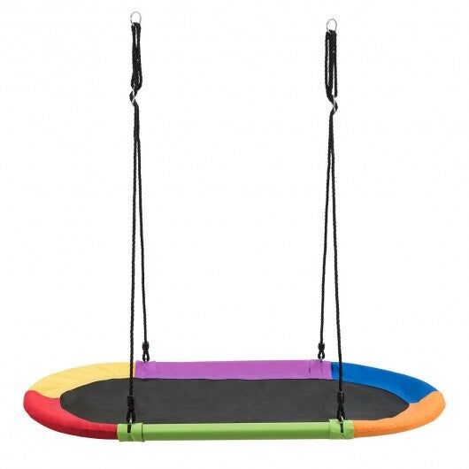 60 Inch Saucer Surf Outdoor Adjustable Swing Set-Blue+Black