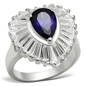SS004 - Silver 925 Sterling Silver Ring with AAA Grade CZ in Tanzanite