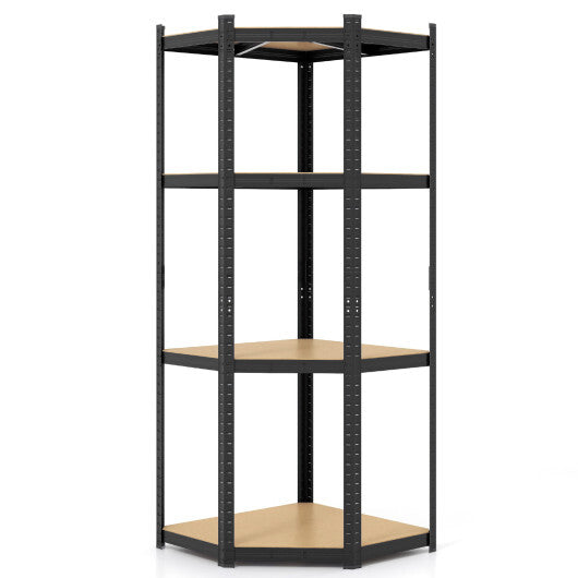 4-Tier Corner Shelving Unit Adjustable Garage Storage Utility Rack for Warehouse-Blue