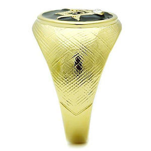 TK1403 - IP Gold(Ion Plating) Stainless Steel Ring with Top Grade Crystal in Clear