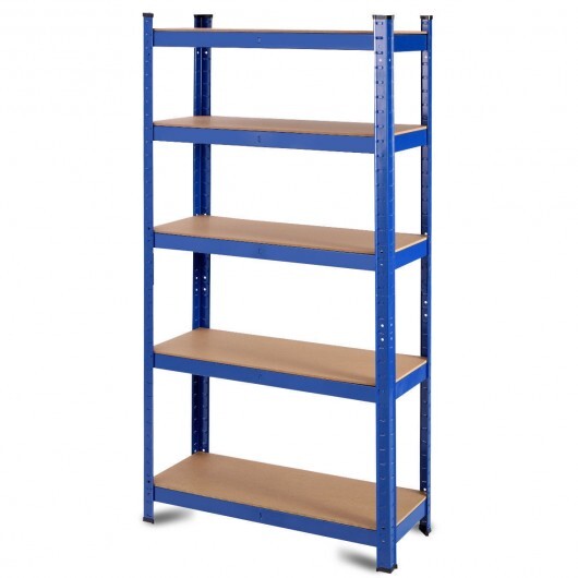 35.5 x 71 Inch Adjustable 5-Layer 2000 lbs Capacity Tool Shelf-Silver