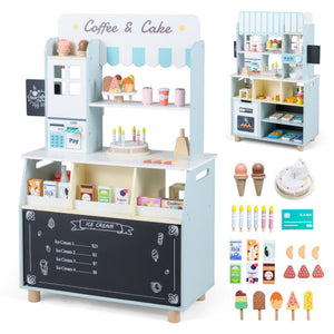Kids Ice Cream Shop with 27 Accessories and Ice Cream Machine for Ages 3+-Pink