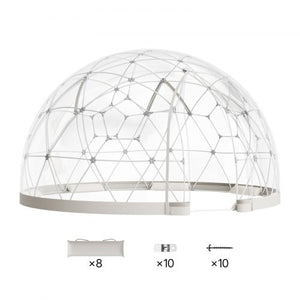 Garden Dome Igloo, 12 x 7.2 ft Outdoor Clear Bubble Tent for 4-7 Person, Weatherproof Geodesic Dome Greenhouse with Window, PVC Igloo Tent for Backyard Patios Camping Party Wedding