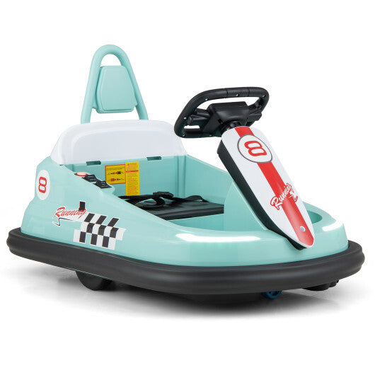 6V kids Ride-on Bumper Car with 360? Spinning and Dual Motors-Green