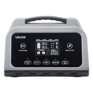 Smart Battery Charger, 12A, 6V 12V 24V 36V 48V Lithium LiFePO4 Lead-Acid (Gel / AGM) Car Battery Charger, with LCD Display, Trickle Charging Maintainer Desulfator, for Car, Boat, Motorcycle
