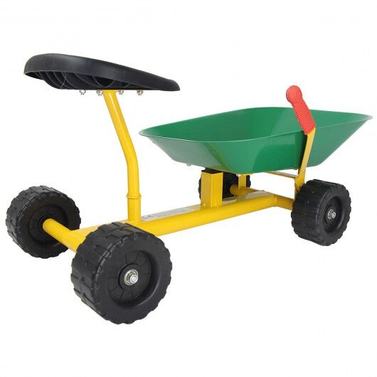 8 Inch Heavy Duty Kids Ride-on Sand Dumper with 4 Wheels-Red