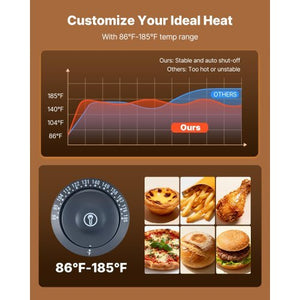 3-Tier Commercial Food Warmer Display, 1400W Food Display Warmer with LED Light, Top Storage and Adjustable Shelves, 86?~185? Steam Heating, 137Qt/130L for Hamburger, Pizza, Bread, Fried Chicken