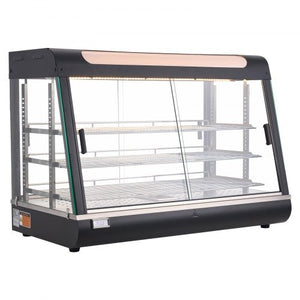 3-Tier Commercial Food Warmer Display, 1400W Food Display Warmer with LED Light, Top Storage and Adjustable Shelves, 86?~185? Steam Heating, 137Qt/130L for Hamburger, Pizza, Bread, Fried Chicken