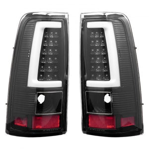 Tail Light Assembly Compatible with 2003-2006 Chevy Silverado 1500 1500 HD 2500 2500 HD 3500, 2007-2007 Chevy Classic, 2PCS Driver & Passenger Side LED Taillight Brake Lamps with Bulbs, Black