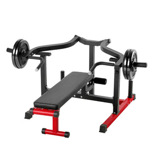 Chest Press Machine, 450 LBS Bench Press Set, Adjustable Flat Incline Bench with Independent Converging Arms, Upper Chest Equipment, Fitness Home Gym Equipment for Chest, AB Workouts, Shoulder