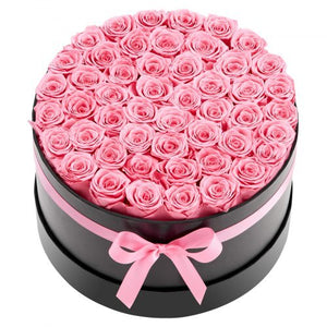 Forever Flowers, 50 Preserved Roses in a Box, Eternal Flowers Immortal Bouquet Birthday Present for Delivery Prime Women Her Wife Mothers, Anniversary, Valentine's Day,Christmas, Sweet Pink