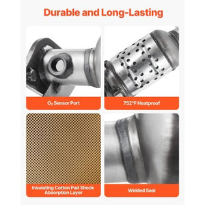 Catalytic Converter, 2 Pack, Compatible with Ford Police Interceptor Sedan Explorer FLEX Police Interceptor Utility Taurus/Lincoln MKS MKT MKZ, 3.5L V6, Front, Left, Right, Replacement OE 30585