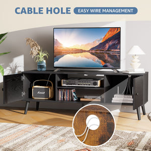 Panel TV cabinet can store black cabinets, suitable for home living room office TV cabinet