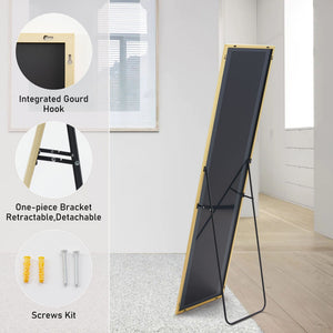 59X16" Full Length Mirror with Stand Floor Mirror with Aluminum Alloy Frame Body Wall-Mounted Mirrors For Bedroom Bathroom