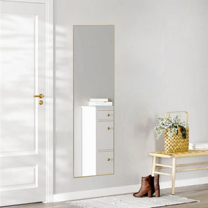 59X16" Full Length Mirror with Stand Floor Mirror with Aluminum Alloy Frame Body Wall-Mounted Mirrors For Bedroom Bathroom