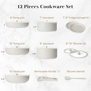 12 POTS and pans set, non-stick kitchen cookware set
