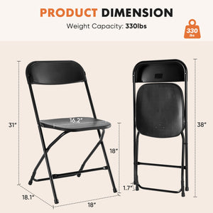 Folding Chair, Indoor Outdoor Portable, Stackable for Events, Offices, Weddings, Picnics and Restaurants