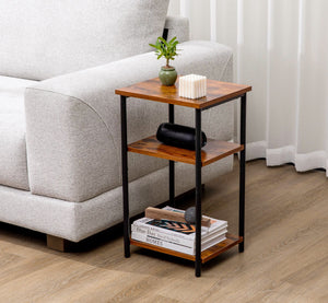 3 layer coffee table with adjustable height, small bedside table, storage shelf, suitable for bedroom, living room, office space saving