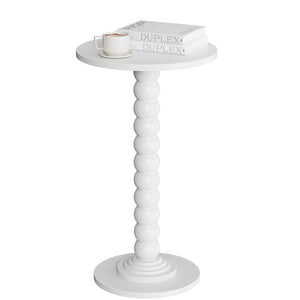 Round side table, equipped with solid wood legs, suitable for use as a multi-functional beverage table in living rooms, bedrooms and corners.