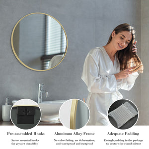 Black Round Wall Mirror 20-30 Inch, Bathroom Mirrors for Over Sink, Circle Mirror for Bathroom, Entryway, Bedroom, Vanity