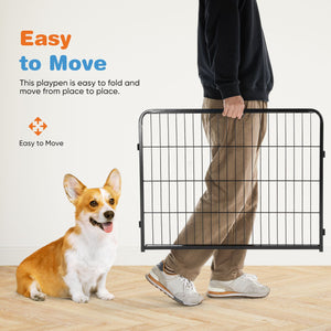 Dog Playpen Indoor Fence Height Metal Exercise Pen with Door Small Puppy/Medium/Large Dogs Animal Pet for Outdoor, Garden, Yard