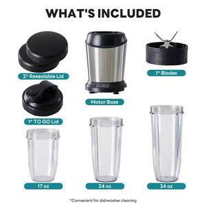 Moothie Blender, Countertop Blenders for Kitchen with 23 34 60oz BPA-Free Portable Cups, Professional Smoothie Maker with Four Programs for Shake
