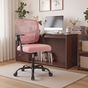 Ergonomic Office Seating - Mid-Back Desk Chairs Featuring Adjustable Height, Swivel Functionality, Flip-Up Armrests, And Lumbar Support, Designed