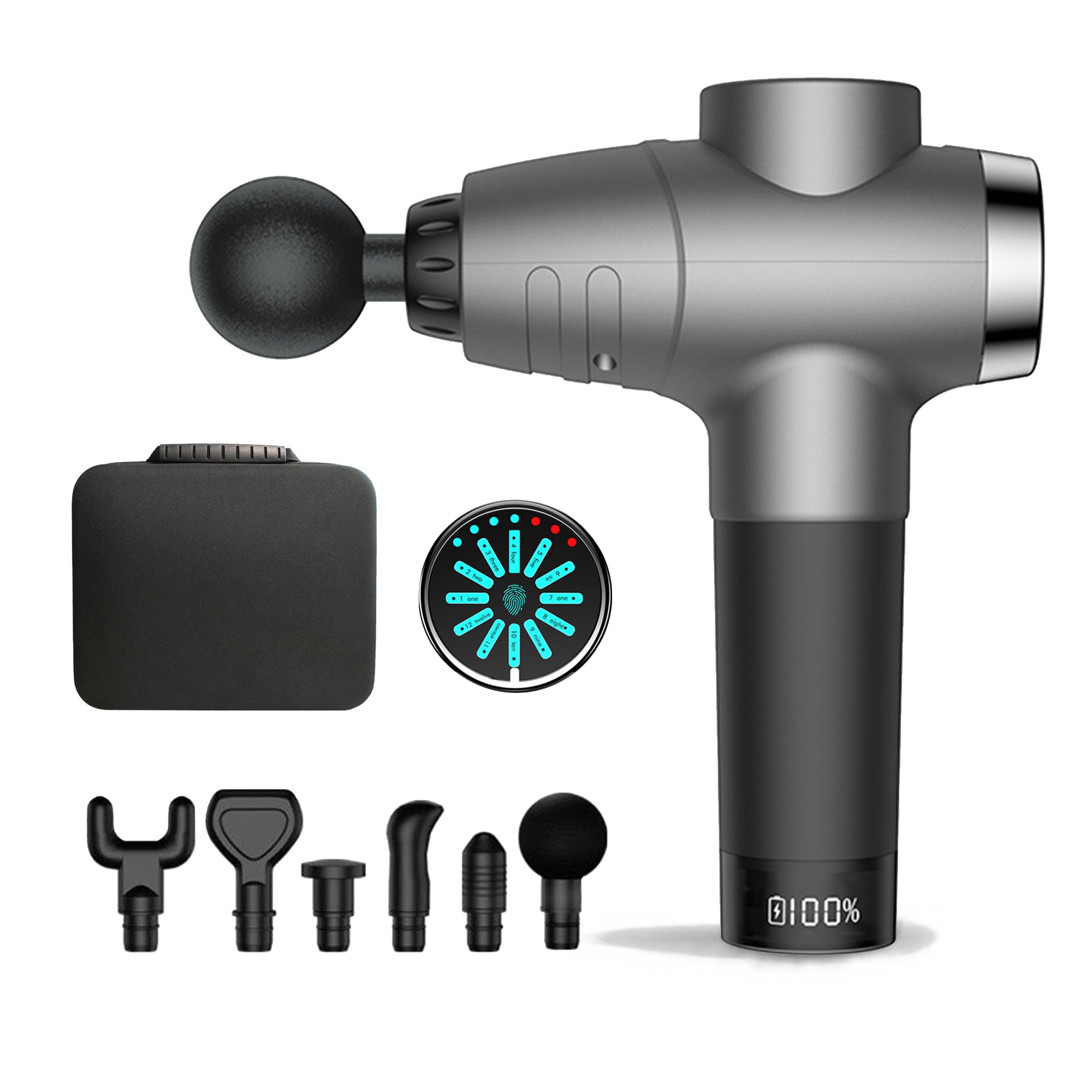 Massage Gun with 6 Massage Heads and Carry Bag