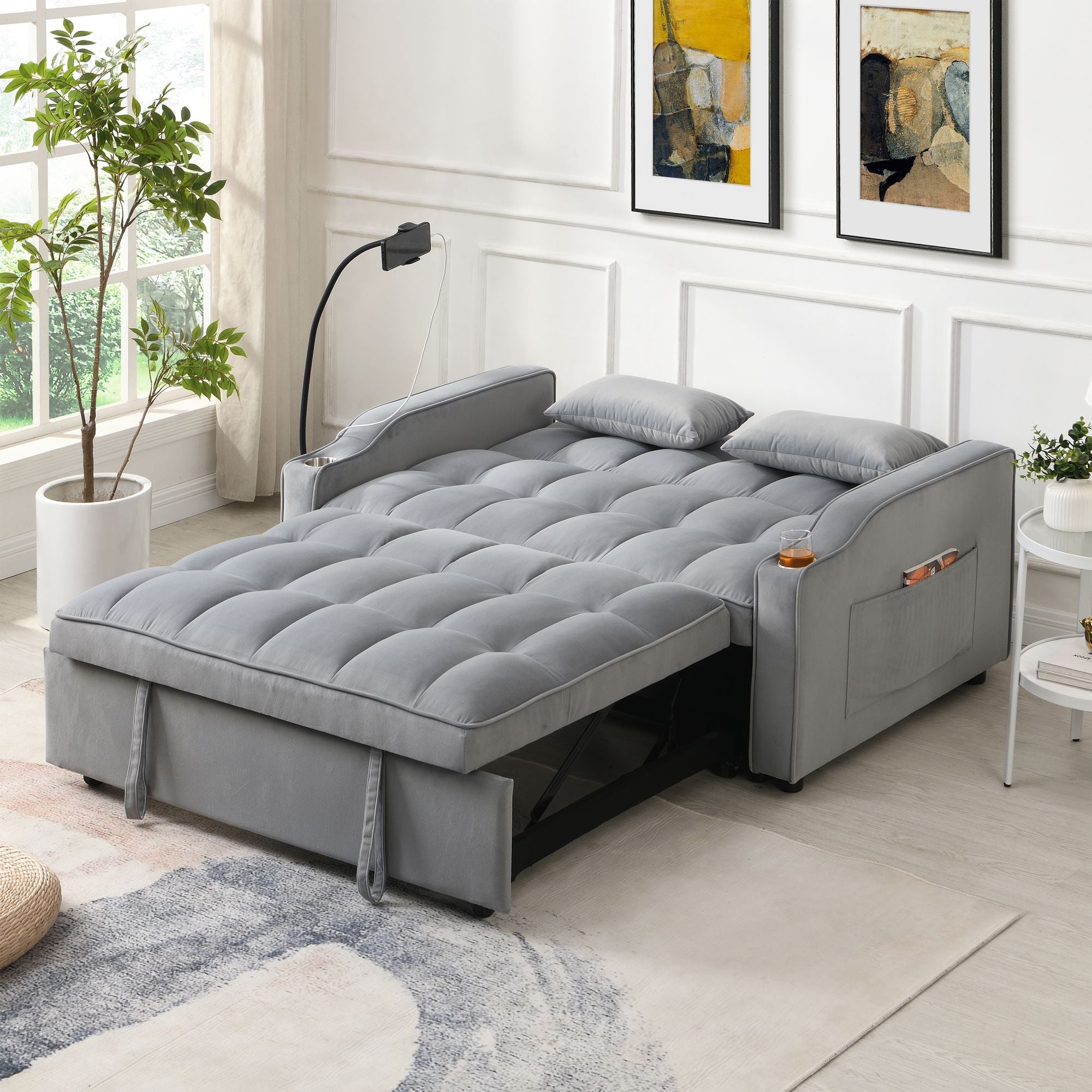 Velvet Loveseat Futon