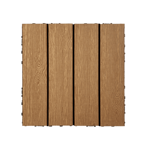 20pcs Wood Plastic Composite Interlocking Deck Tiles, 12x12in
