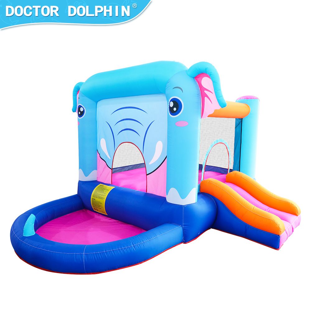 Elephant Inflatable Castle Blue Bounce House