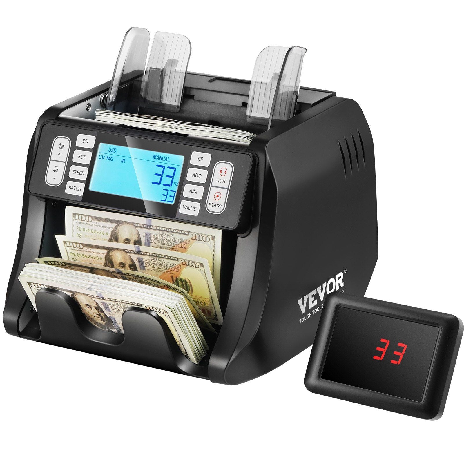 Money Counter with UV, MG, IR Detection & Dual Display
