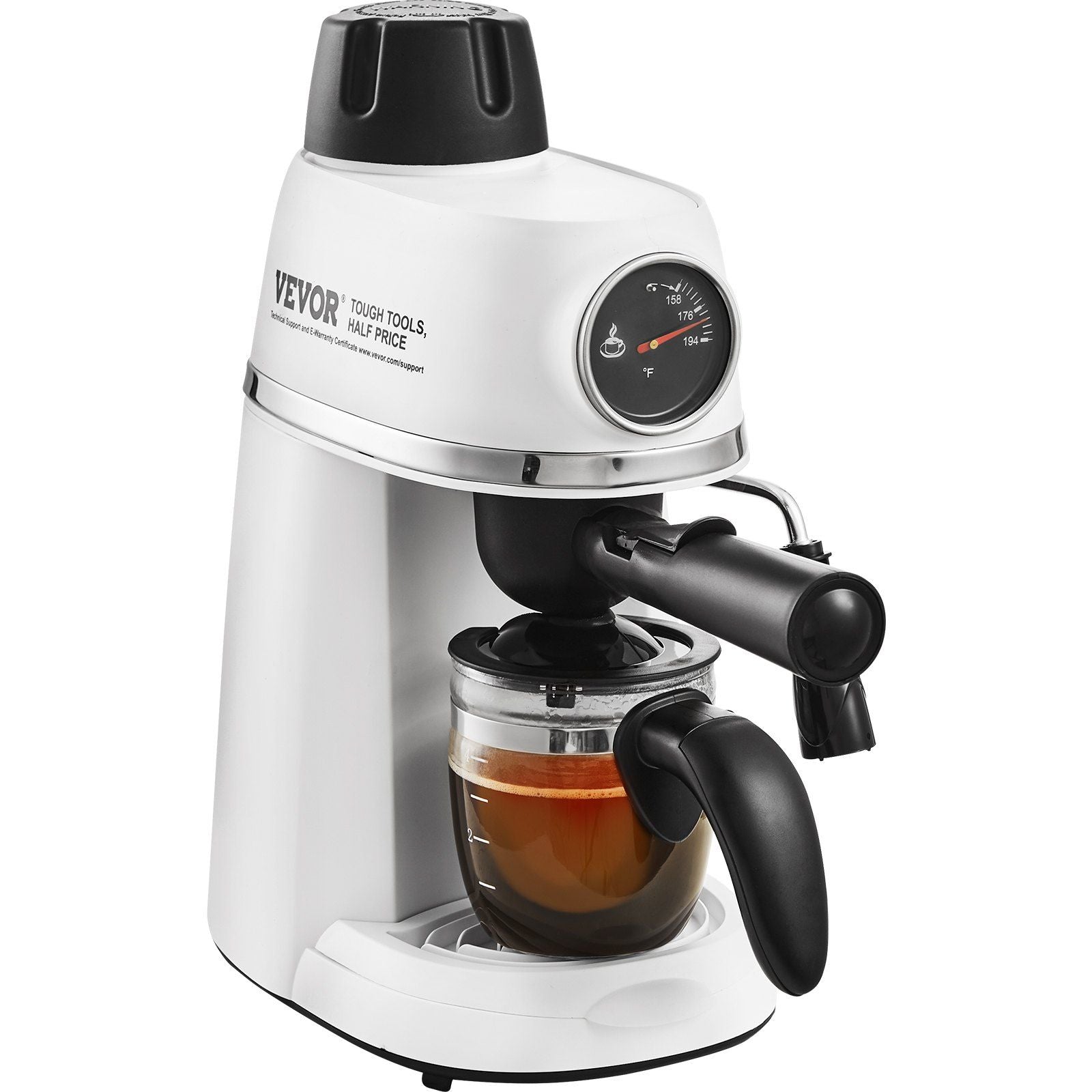 Espresso Machine, 3.5 Bar Espresso Maker with Milk Frother Steam Wand, 4-Cup Professional Coffee/Espresso Machine with Temp Gauge & Removable Water Tank for Latte Cappuccino, NTC Control System