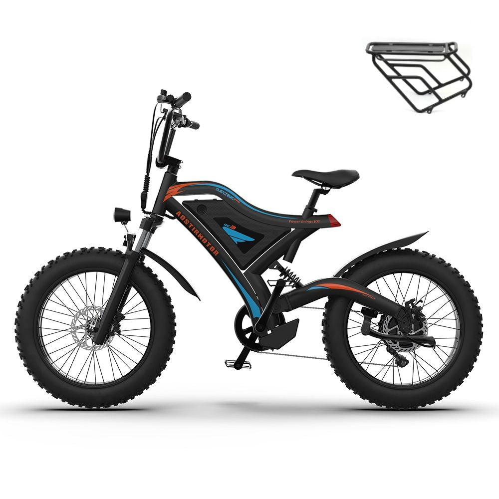 AOSTIRMOTOR Electric Bicycle – 500W Motor, 20" Fat Tire, 48V/15Ah Li-Battery, S18-MINI