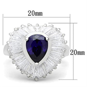 SS004 - Silver 925 Sterling Silver Ring with AAA Grade CZ in Tanzanite