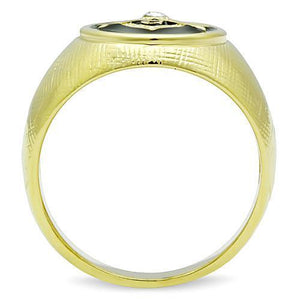 TK1403 - IP Gold(Ion Plating) Stainless Steel Ring with Top Grade Crystal in Clear