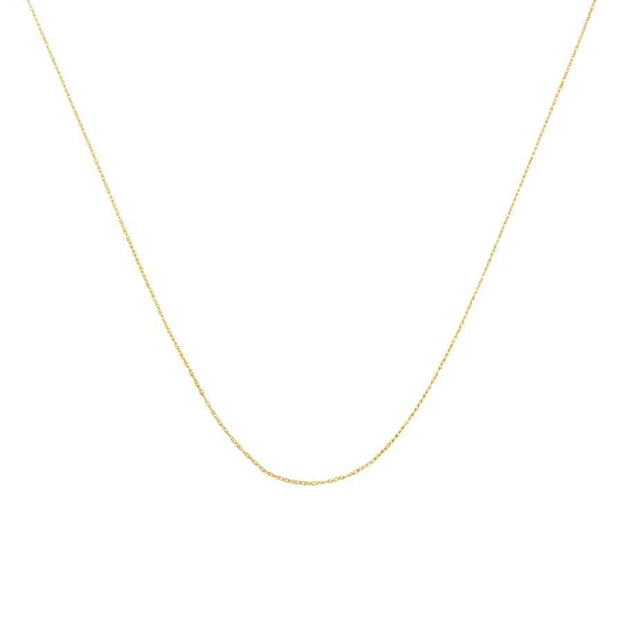 Solid 10K Yellow Gold 0.5mm Slim and Dainty Unisex 18" Rope Chain Necklace