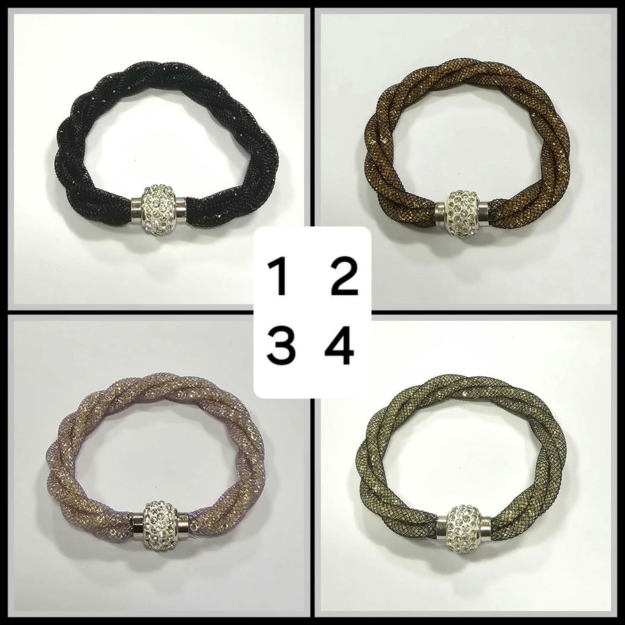 Rope Bracelet a Wire Mesh with Tiny Crystal loaded to form a Halo