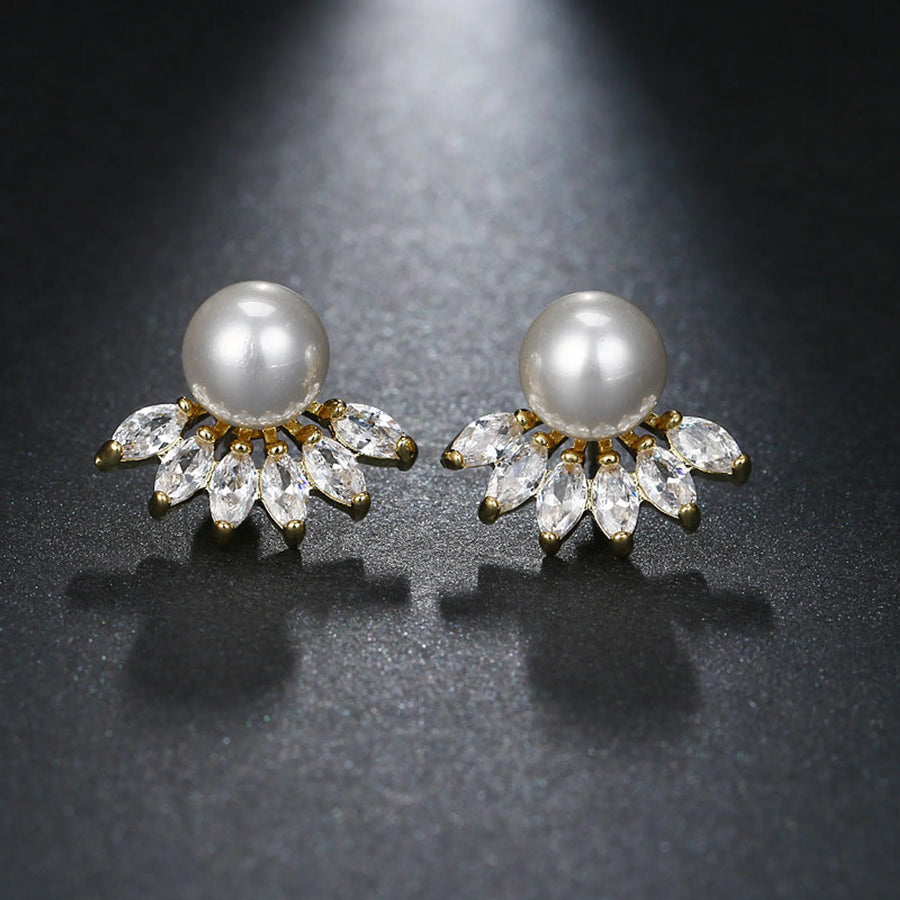 Pearls And Petals Stud Earrings
