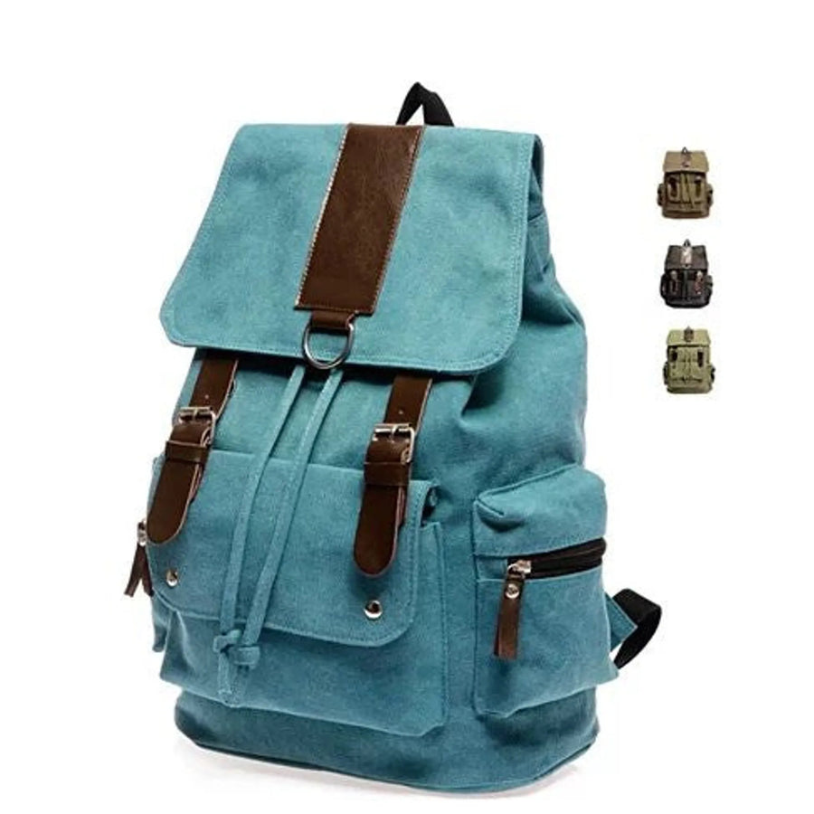 Back To Campus Canvas Backpack In 4 Colors - 1 Sage