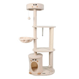 34-Inch Faux Fur Cat Tree with Two Perches & Condo