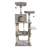 34-Inch Faux Fur Cat Tree with Two Perches & Condo