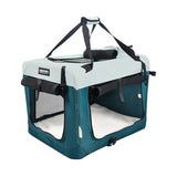3-Door Collapsible Soft-Sided Pet Crate with Fleece Bed