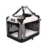 3-Door Collapsible Soft-Sided Pet Crate with Fleece Bed