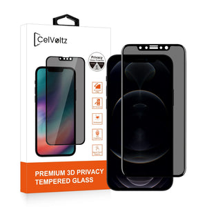 Celvoltz Privacy Tempered Glass Full Screen Protector For IPhone