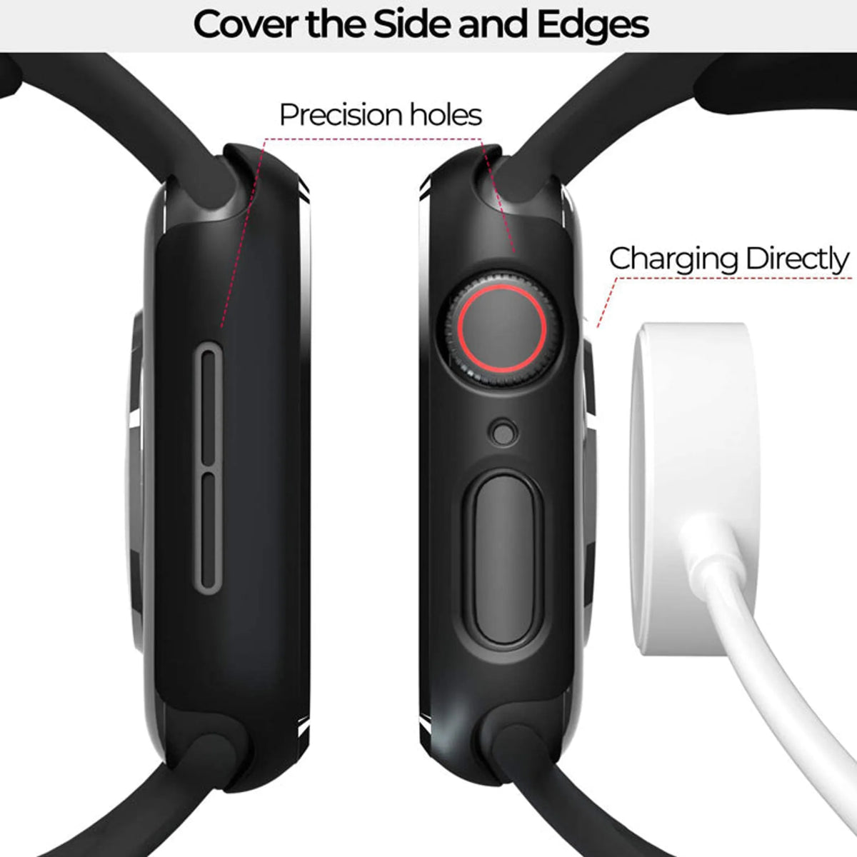 For Apple Watch 6 5 4 3 2 Se Cover Case + Screen Protector 38/40/41/42/44Mm