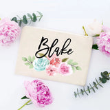 Floral Personalized Cosmetic Bag